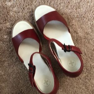 Dr. Martens Ruana Wedge Sandals | Red | Size 6